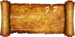 Fonyó Pál névjegykártya