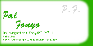 pal fonyo business card
