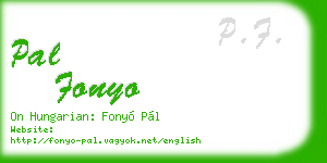 pal fonyo business card